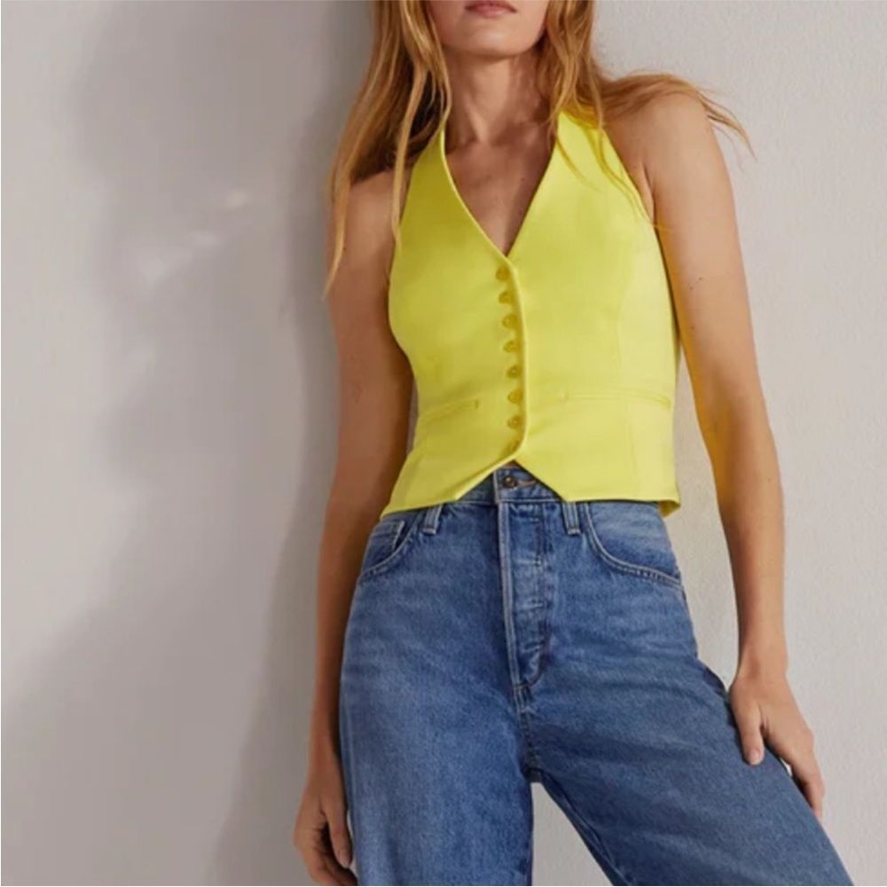 Favorite Daughter The Favorite Halter Vest in canary size M NEW